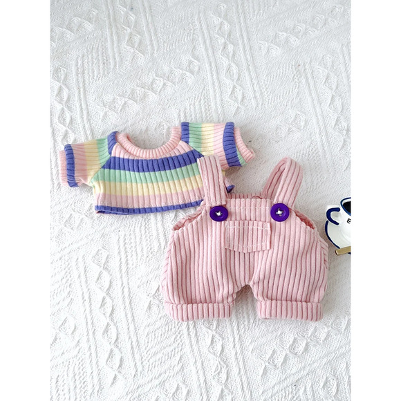 Bartholomew bear outfits - Pink T-Shirt & Overalls Set - BXYC04(medium) - Picture 2 of 2